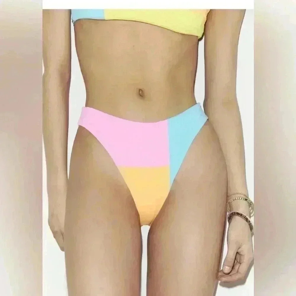 NWT ONEONE Lourdes colorblock reversible bikini bottom medium